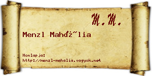 Menzl Mahália névjegykártya